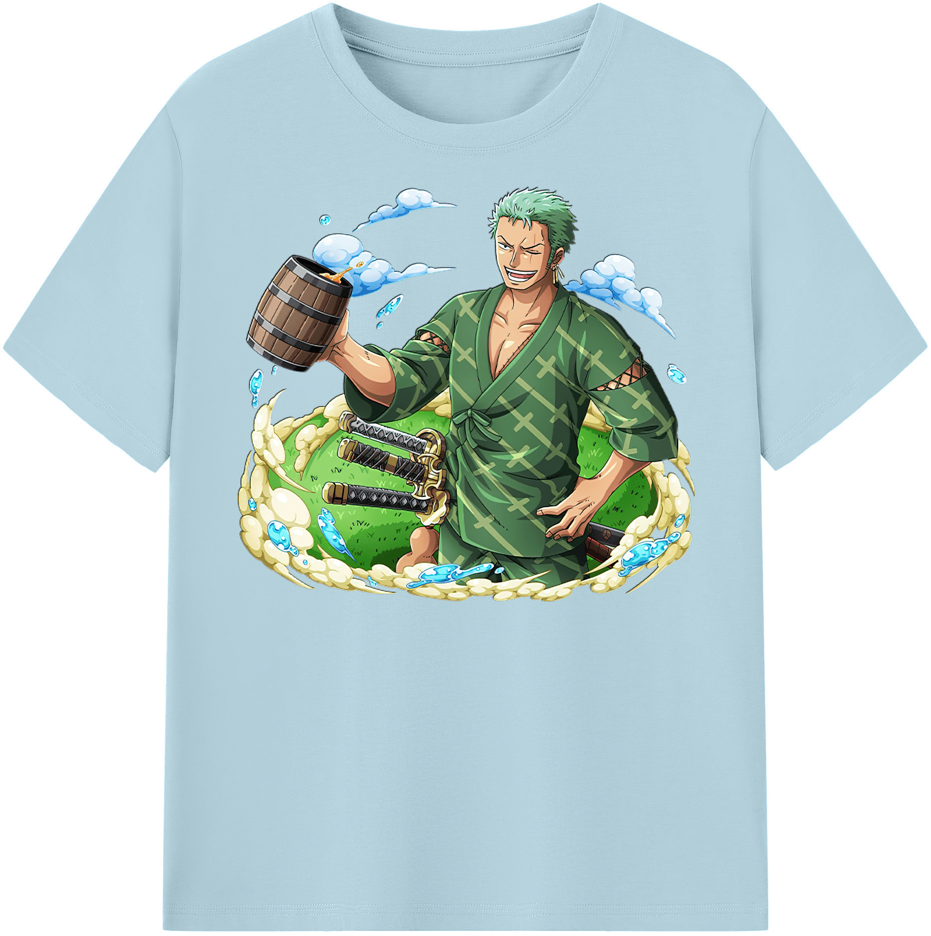 ワンピース ロロノア・ゾロ ONE PIECE Roronoa Zoro 綿100％半袖Tシャツ（フロントプリント）
